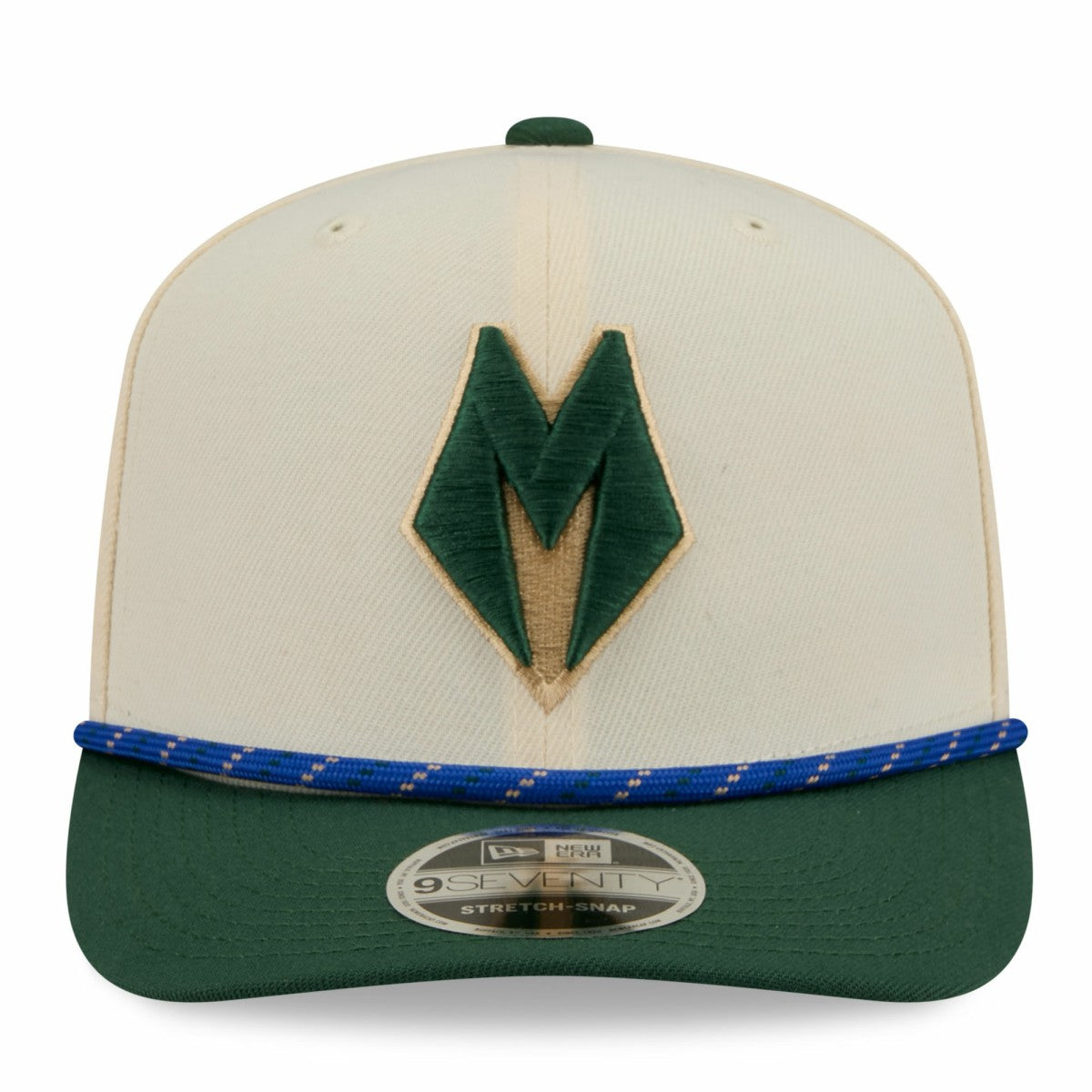 Milwaukee Bucks 2025/26 City Edition 9SEVENTY Adjustable Hat Cream/Hunter Green - New Era