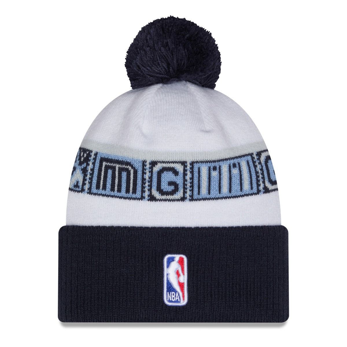 Memphis Grizzlies 2025/26 City Edition Cuffed Knit Hat with Pom Navy/White - New Era