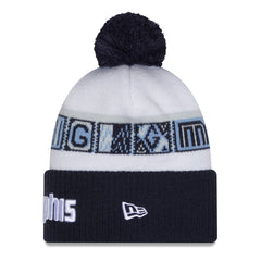 Memphis Grizzlies 2025/26 City Edition Cuffed Knit Hat with Pom Navy/White - New Era