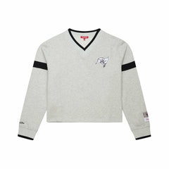 Tampa Bay Buccaneers Women's Cropped V-Neck Sweatshirt - Gray Sweatshirts