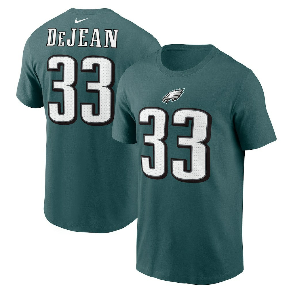 Cooper DeJean Philadelphia Eagles Player Name & Number T-Shirt - Midnight Green T-shirts