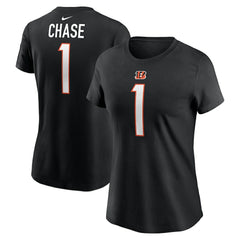 Ja'Marr Chase Cincinnati Bengals Women's Player Name & Number T-Shirt - Black T-shirts