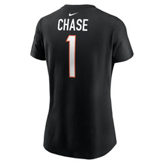 Ja'Marr Chase Cincinnati Bengals Women's Player Name & Number T-Shirt - Black T-shirts
