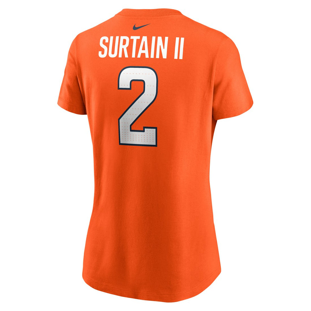 Patrick Surtain II Denver Broncos Women's Player Name & Number T-Shirt - Orange T-shirts