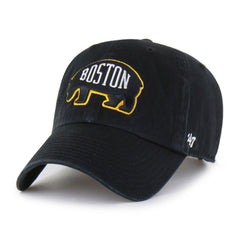 Boston Bruins '47 Alternate Logo Clean Up Adjustable Hat - Black | US 202909136