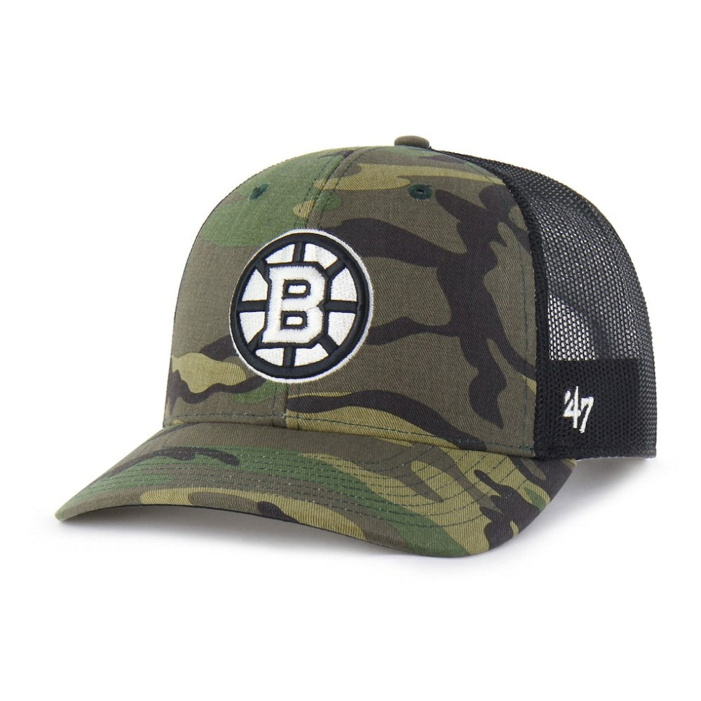 Boston Bruins '47 Trucker Snapback Hat - Camo | US 202909137