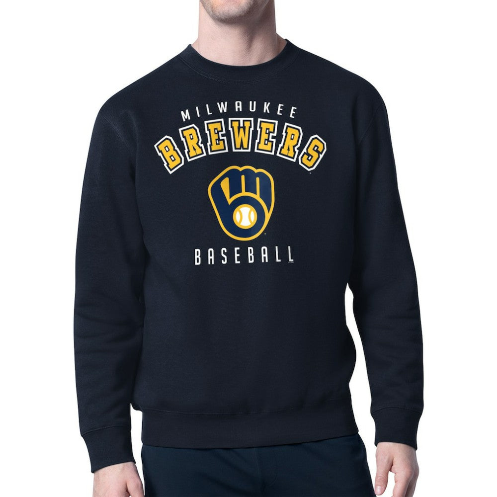Milwaukee Brewers Starter Team Logo Fleece Pullover Sweatshirt - Navy Pullover