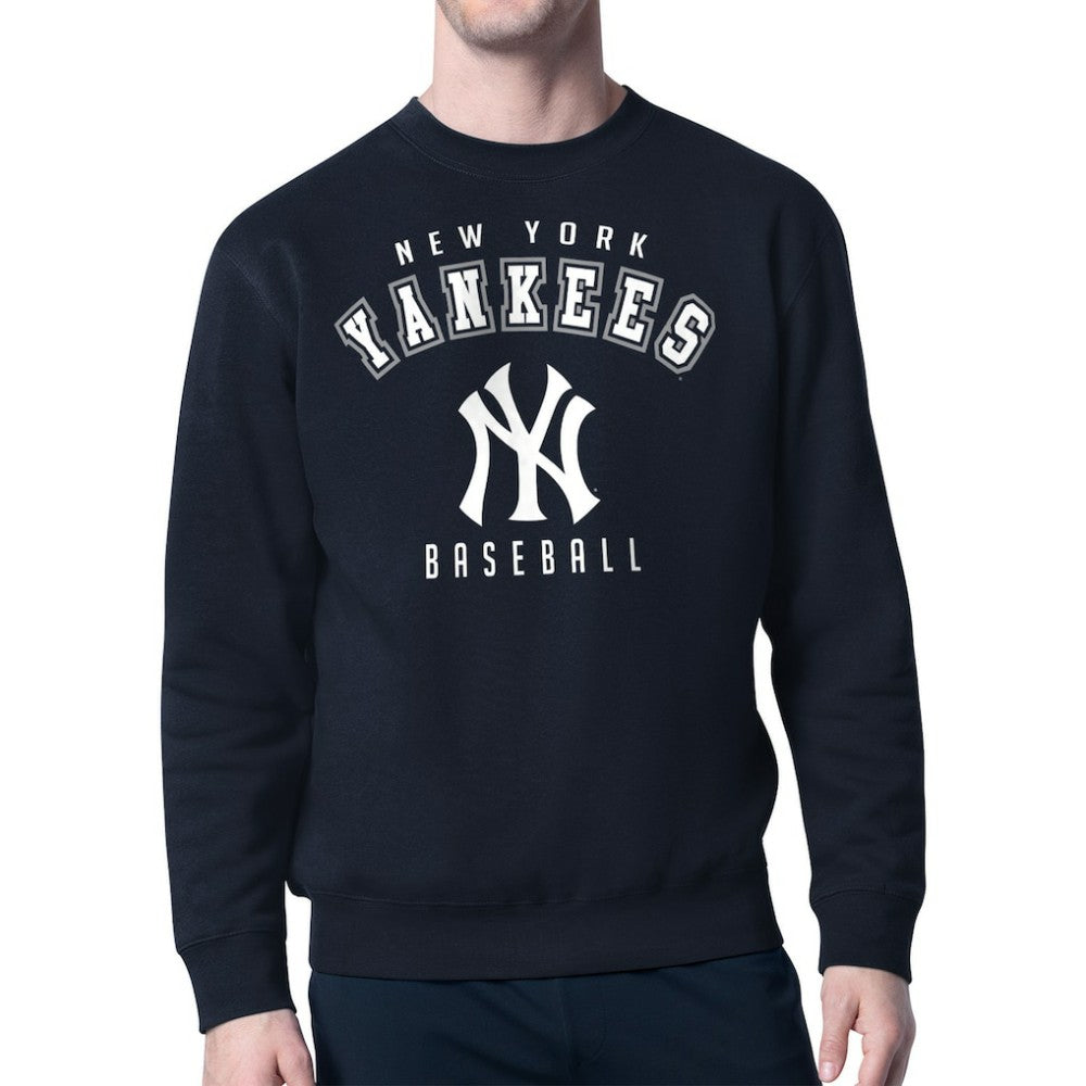 New York Yankees Starter Team Logo Fleece Pullover Sweatshirt - Navy Pullover