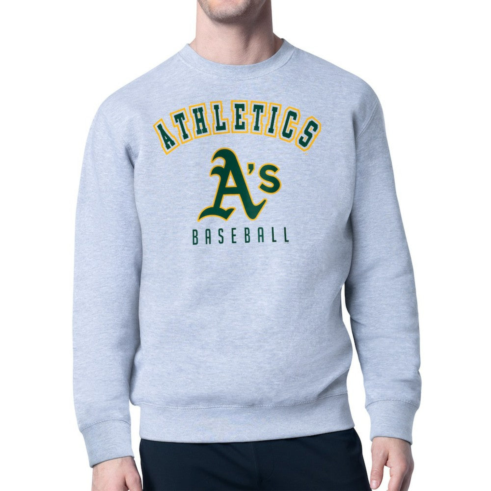 Athletics Starter Team Logo Fleece Pullover Sweatshirt - Gray Pullover