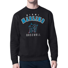 Miami Marlins Starter Team Logo Fleece Pullover Sweatshirt - Black Pullover