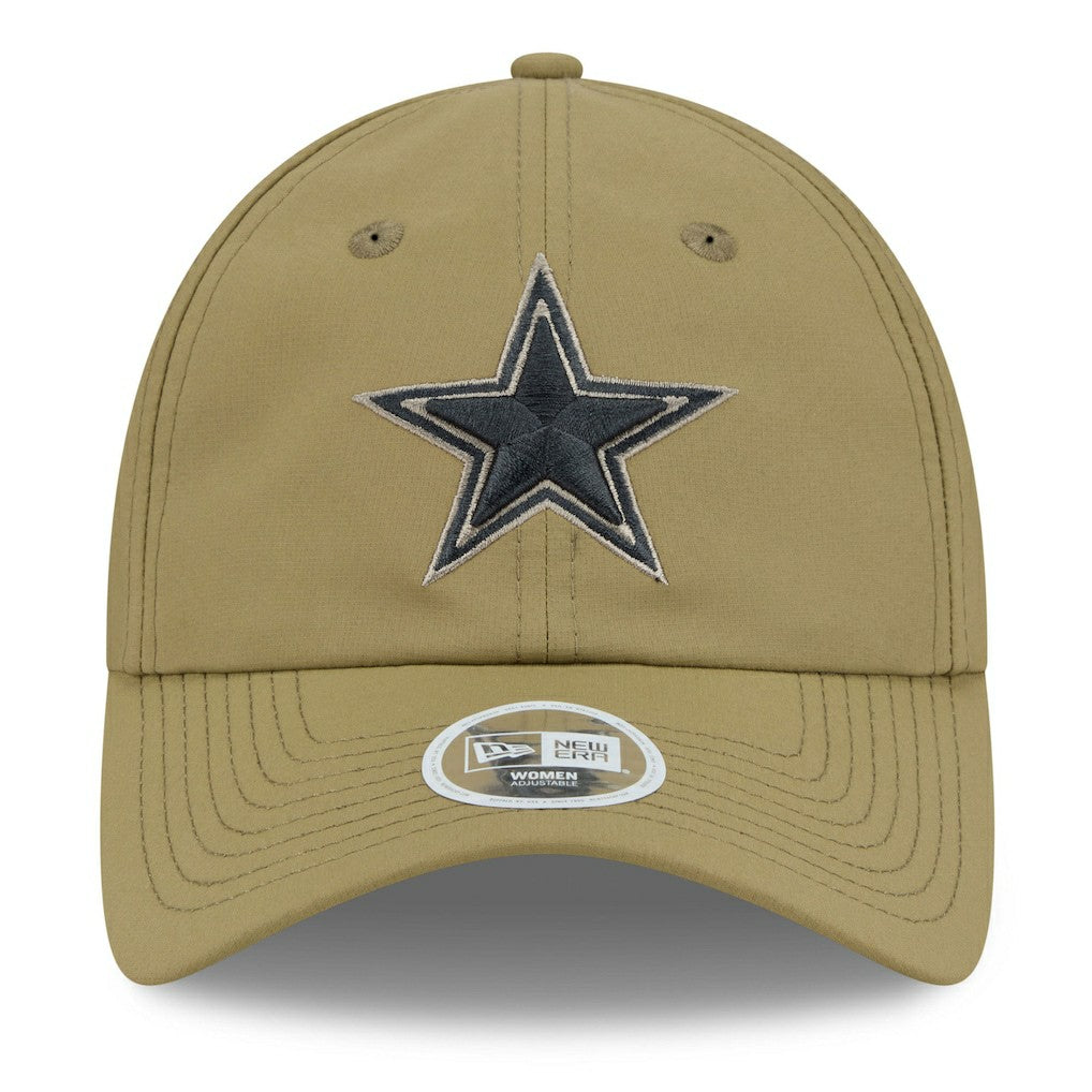 Dallas Cowboys New Era Women's 2025 Salute to Service Pony Tail Adjustable Hat - Green Hats