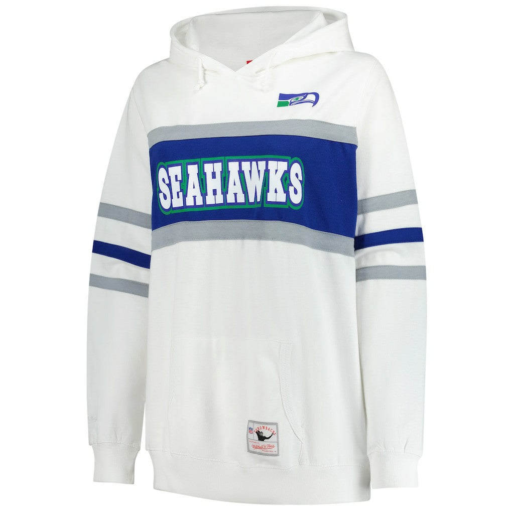 Seattle Seahawks Women's Plus Size Head Coach Throwback Pullover Hoodie - White Hoodies
