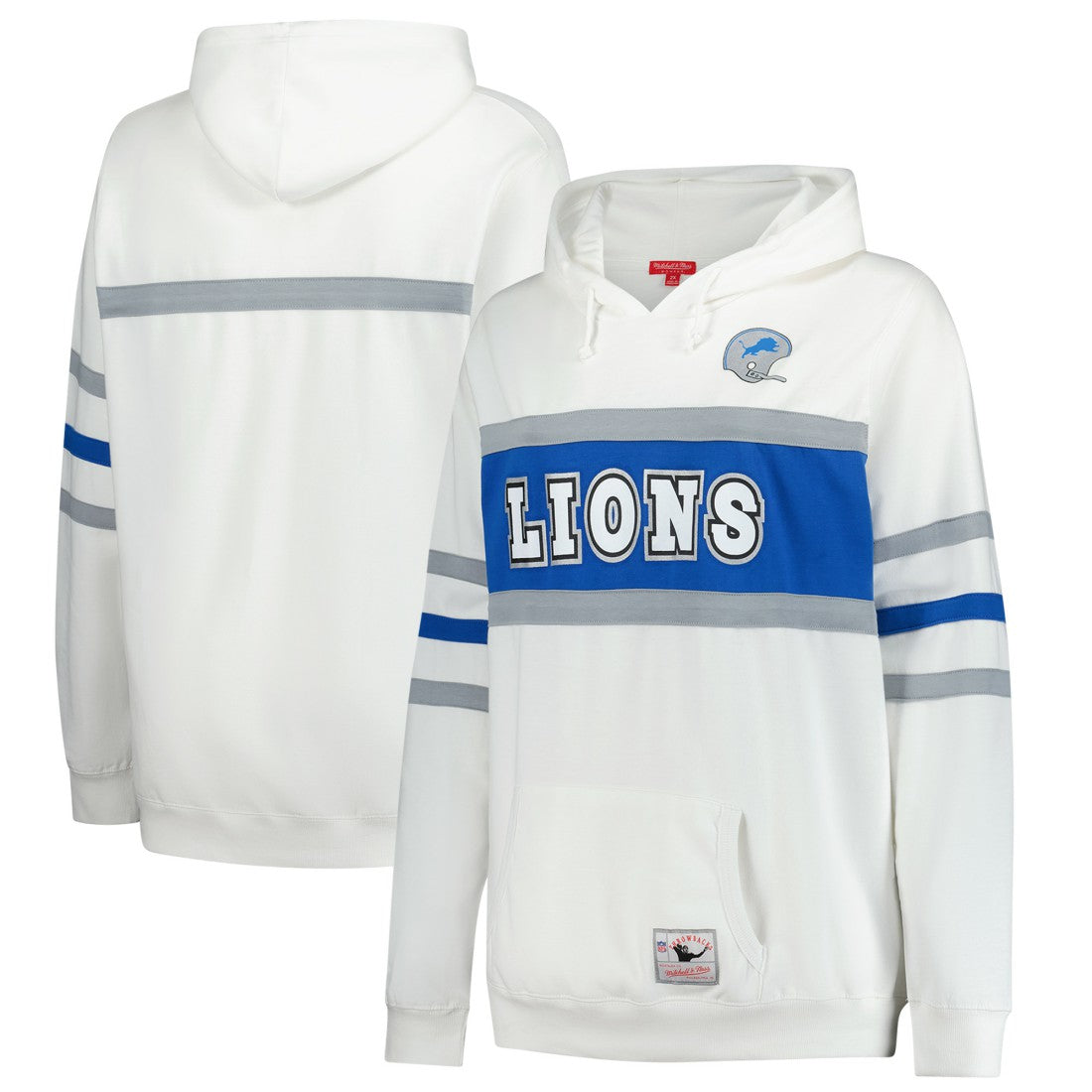 Detroit Lions Women's Plus Size Head Coach Throwback Pullover Hoodie - White Hoodies