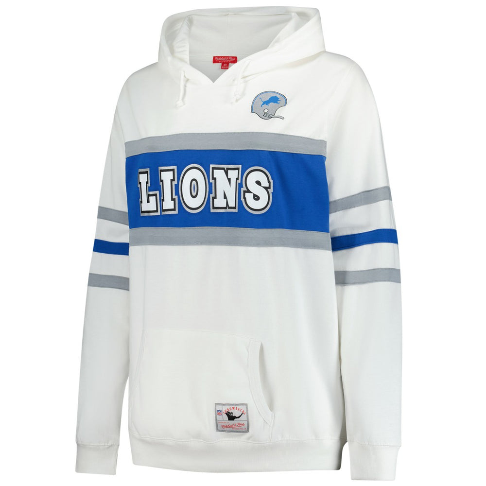 Detroit Lions Women's Plus Size Head Coach Throwback Pullover Hoodie - White Hoodies