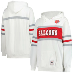 Atlanta Falcons Women's Plus Size Head Coach Throwback Pullover Hoodie - White Hoodies