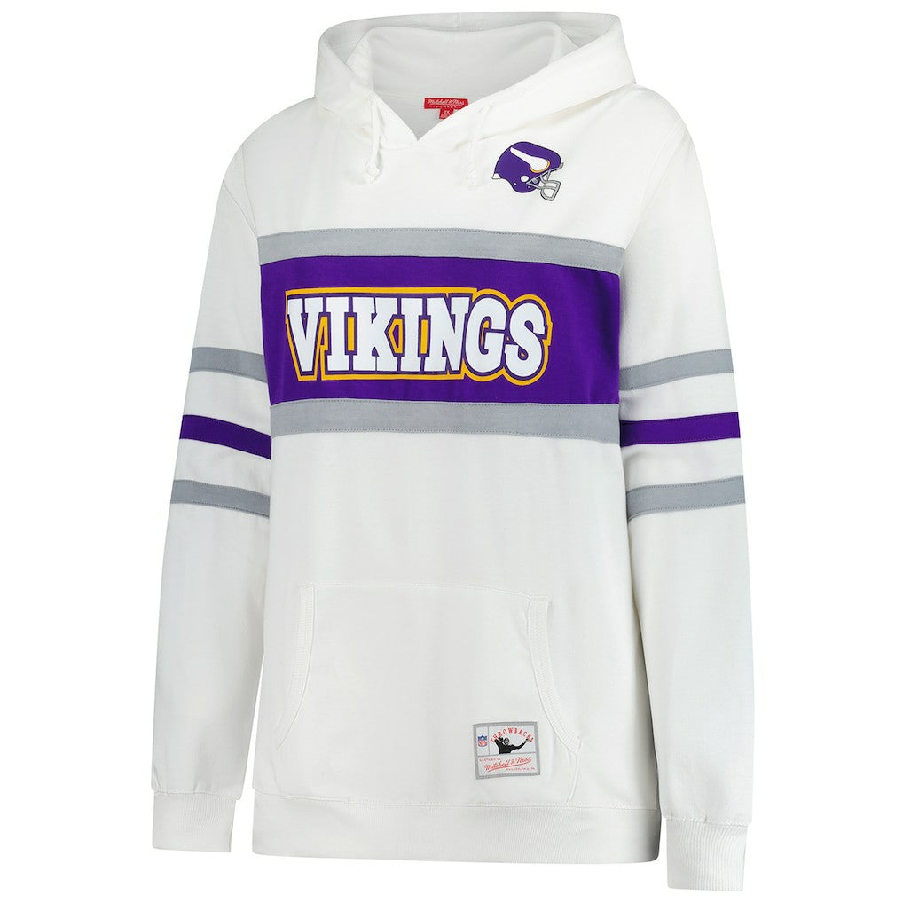 Minnesota Vikings Women's Plus Size Head Coach Throwback Pullover Hoodie - White Hoodies