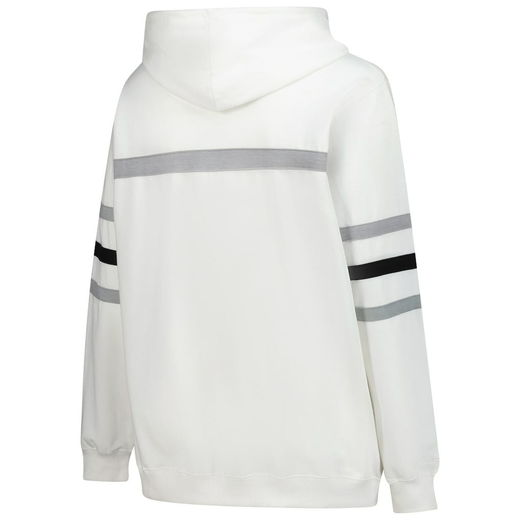 Pittsburgh Steelers Women's Plus Size Head Coach Throwback Pullover Hoodie - White Hoodies