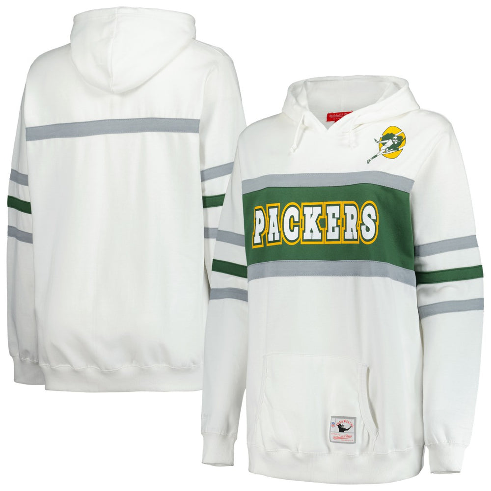 Green Bay Packers Women's Plus Size Head Coach Throwback Pullover Hoodie - White Hoodies