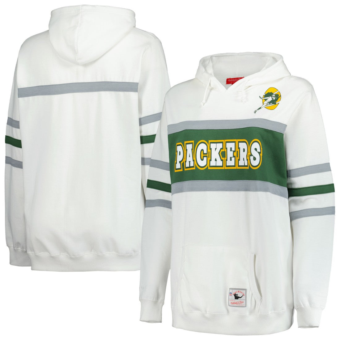 Green Bay Packers Women's Plus Size Head Coach Throwback Pullover Hoodie - White Hoodies