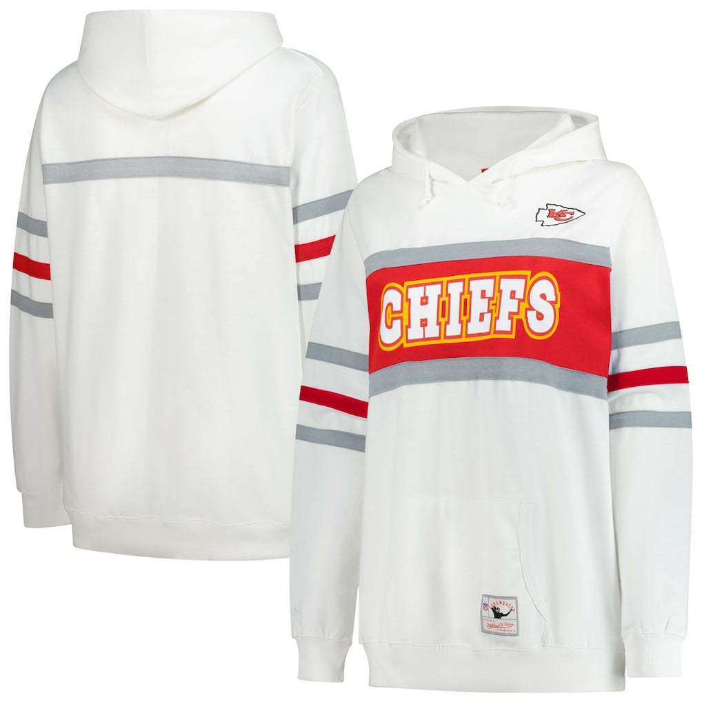 Kansas City Chiefs Women's Plus Size Head Coach Throwback Pullover Hoodie - White Hoodies
