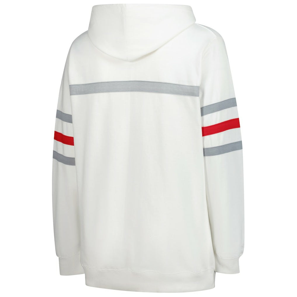 Kansas City Chiefs Women's Plus Size Head Coach Throwback Pullover Hoodie - White Hoodies