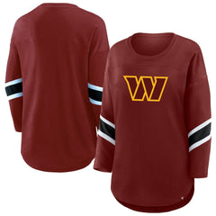 Washington Commanders Women's Plus Size Redzone 3/4-Sleeve Scoop Neck T-Shirt - Burgundy T-shirts