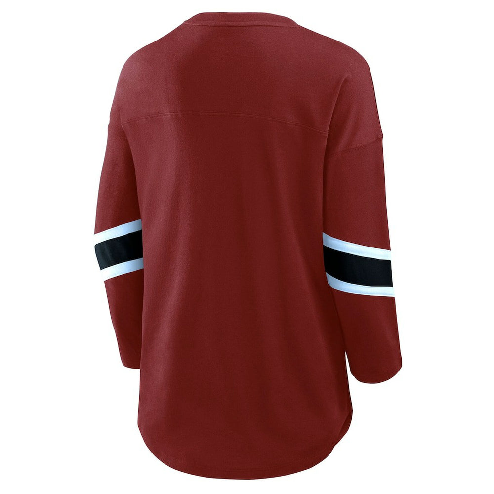Washington Commanders Women's Plus Size Redzone 3/4-Sleeve Scoop Neck T-Shirt - Burgundy T-shirts
