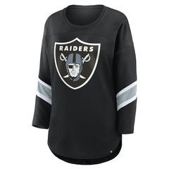 Las Vegas Raiders Women's Plus Size Redzone 3/4-Sleeve Scoop Neck T-Shirt - Black T-shirts