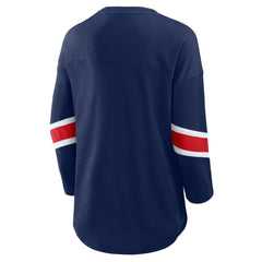 New England Patriots Women's Plus Size Redzone 3/4-Sleeve Scoop Neck T-Shirt - Navy T-shirts