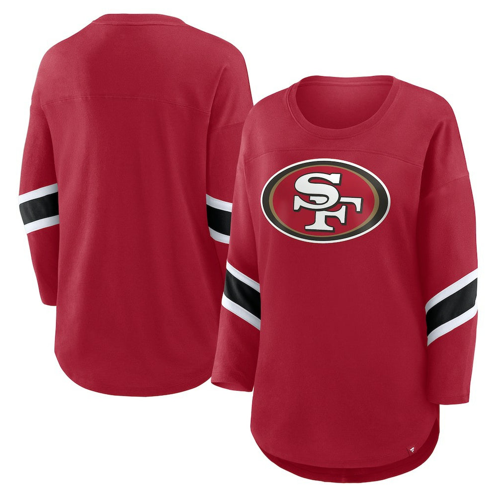 San Francisco 49ers Women's Plus Size Redzone 3/4-Sleeve Scoop Neck T-Shirt - Scarlet T-shirts