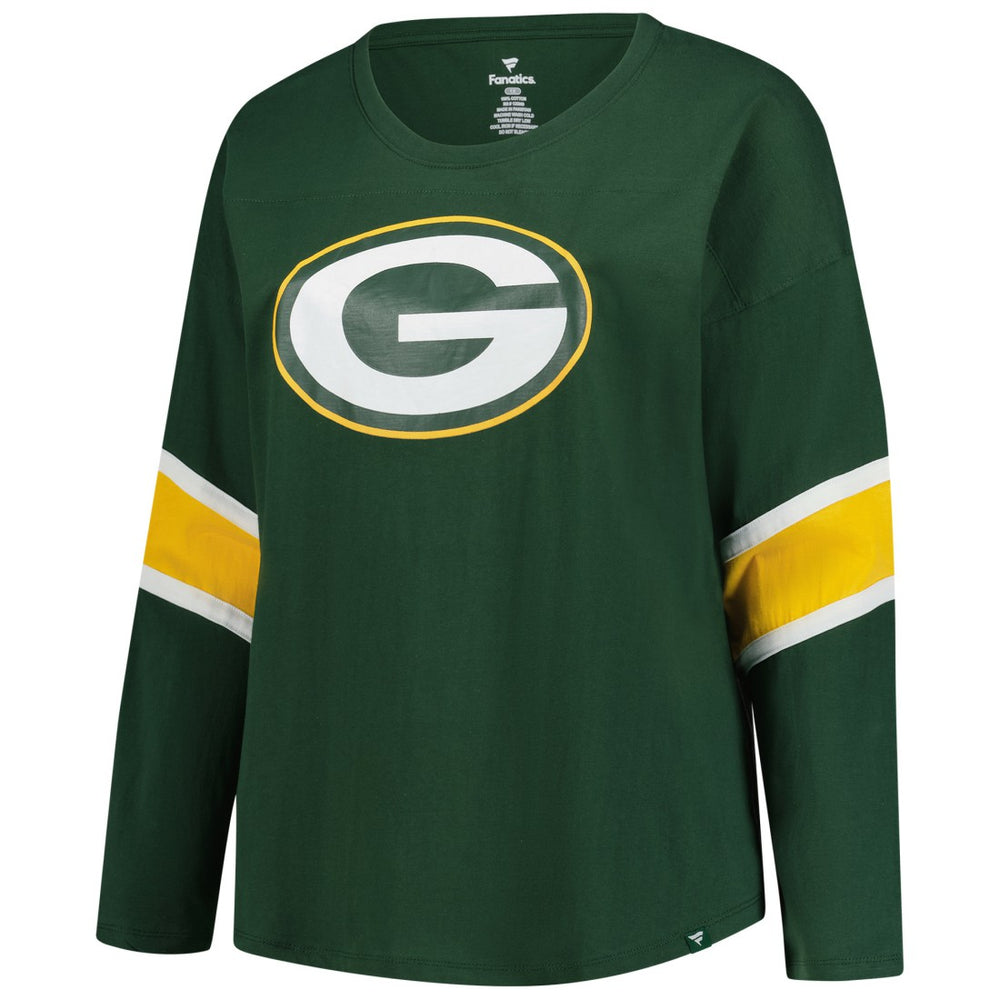 Green Bay Packers Women's Plus Size Redzone 3/4-Sleeve Scoop Neck T-Shirt - Green T-shirts