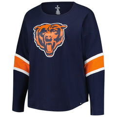 Chicago Bears Women's Plus Size Redzone 3/4-Sleeve Scoop Neck T-Shirt - Navy T-shirts