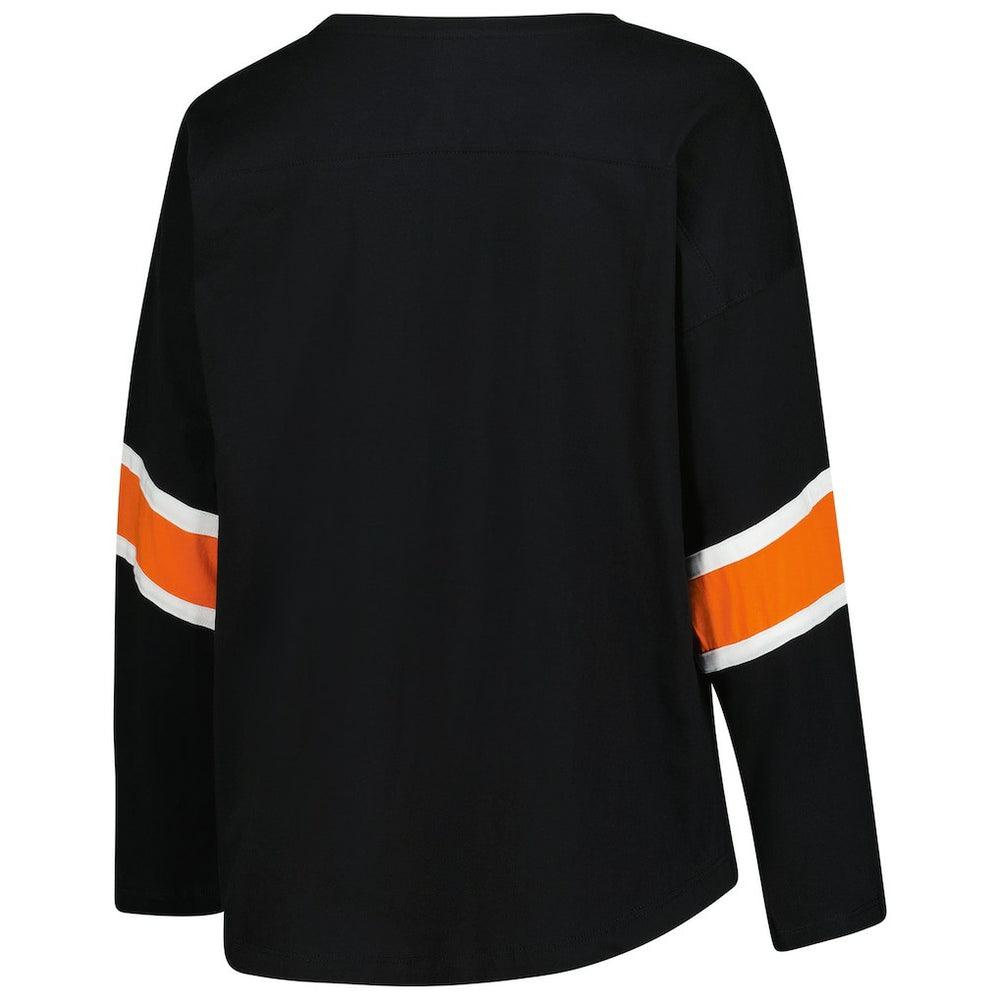 Cincinnati Bengals Women's Plus Size Redzone 3/4-Sleeve Scoop Neck T-Shirt - Black T-shirts