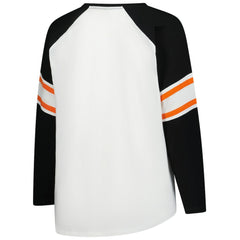 Cincinnati Bengals Women's Plus Size Redzone Lace Up Long Sleeve T-Shirt - White T-shirts