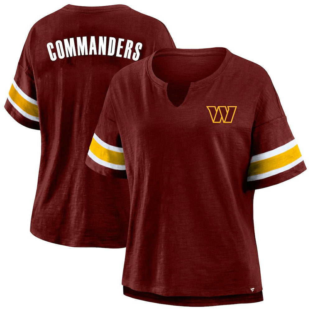 Washington Commanders Women's Plus Size Redzone Notch Neck T-Shirt - Burgundy T-shirts