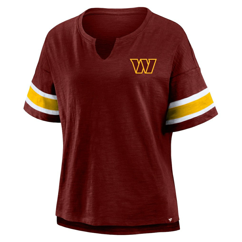 Washington Commanders Women's Plus Size Redzone Notch Neck T-Shirt - Burgundy T-shirts
