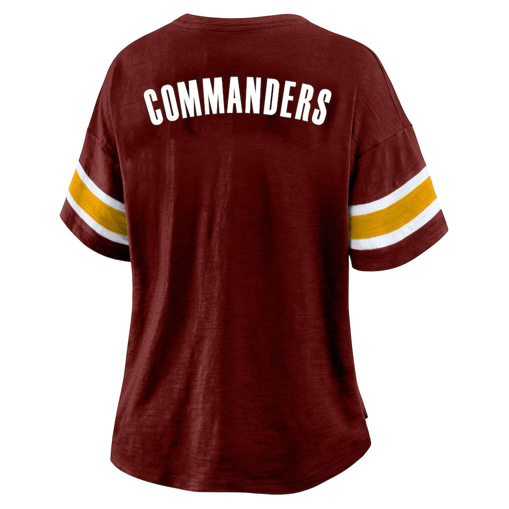 Washington Commanders Women's Plus Size Redzone Notch Neck T-Shirt - Burgundy T-shirts