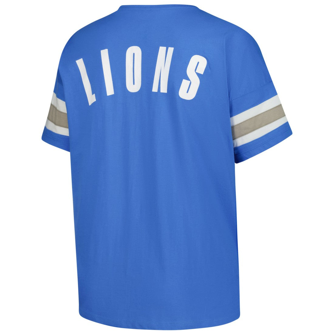 Detroit Lions Women's Plus Size Redzone Notch Neck T-Shirt - Blue T-shirts