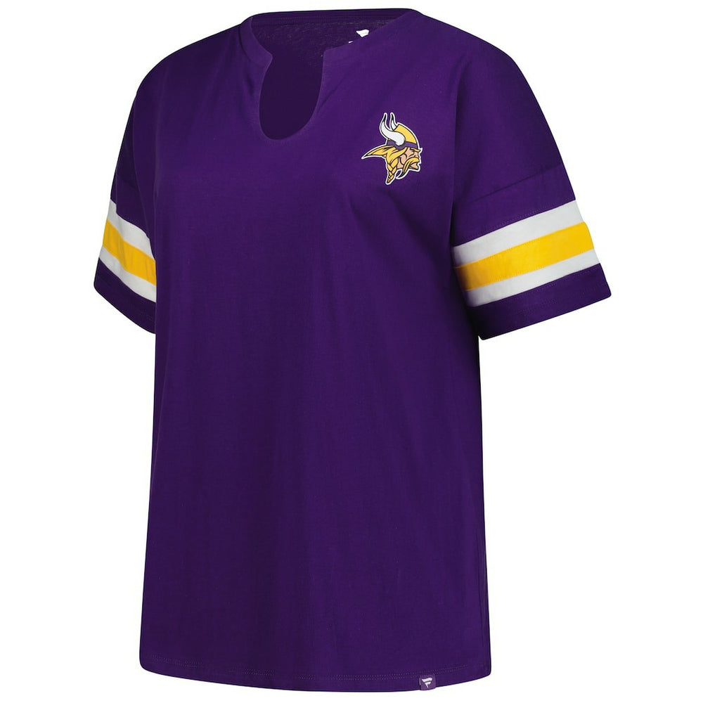Minnesota Vikings Women's Plus Size Redzone Notch Neck T-Shirt - Purple T-shirts