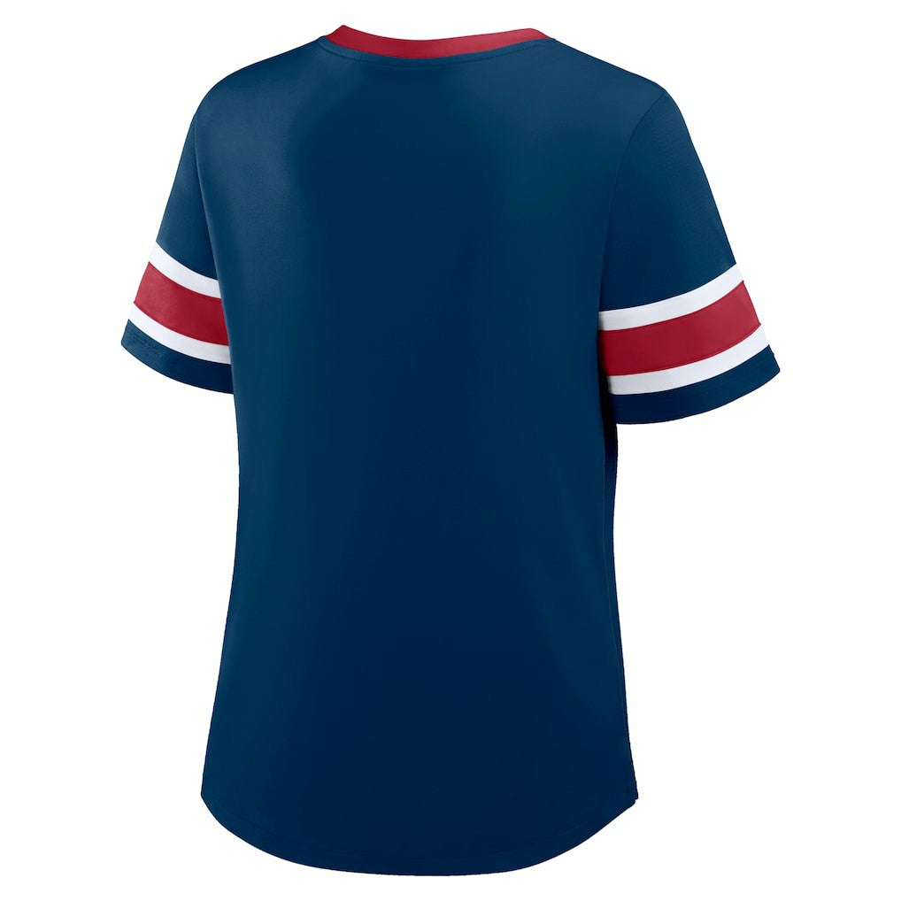 Houston Texans Women's Plus Size Red Zone Athena Lace-Up V-Notch Neck T-Shirt - Navy T-shirts