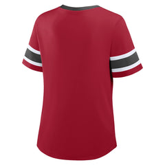 Tampa Bay Buccaneers Women's Plus Size Red Zone Athena Lace-Up V-Notch Neck T-Shirt - Red T-shirts