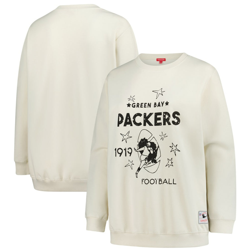 Green Bay Packers Women's Plus Size Shooting Star Sweatshirt - Cream Sweatshirts
