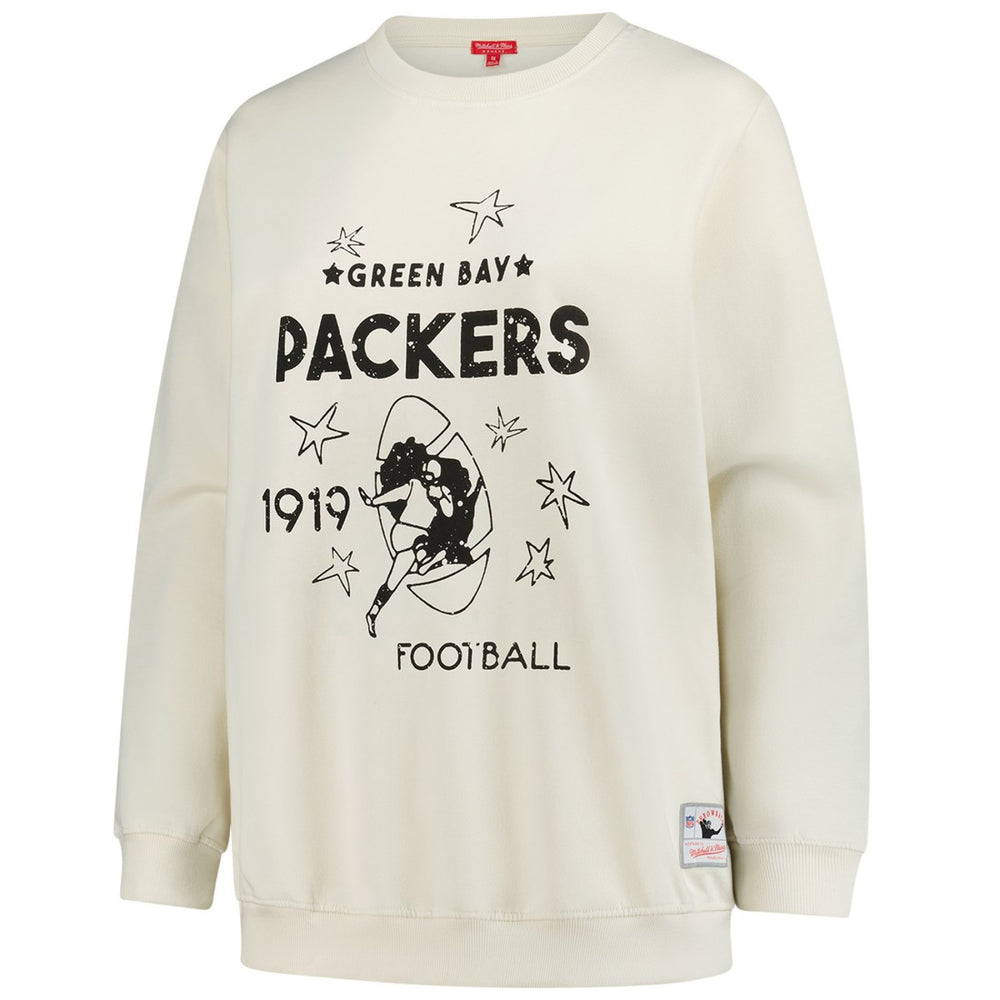 Green Bay Packers Women's Plus Size Shooting Star Sweatshirt - Cream Sweatshirts