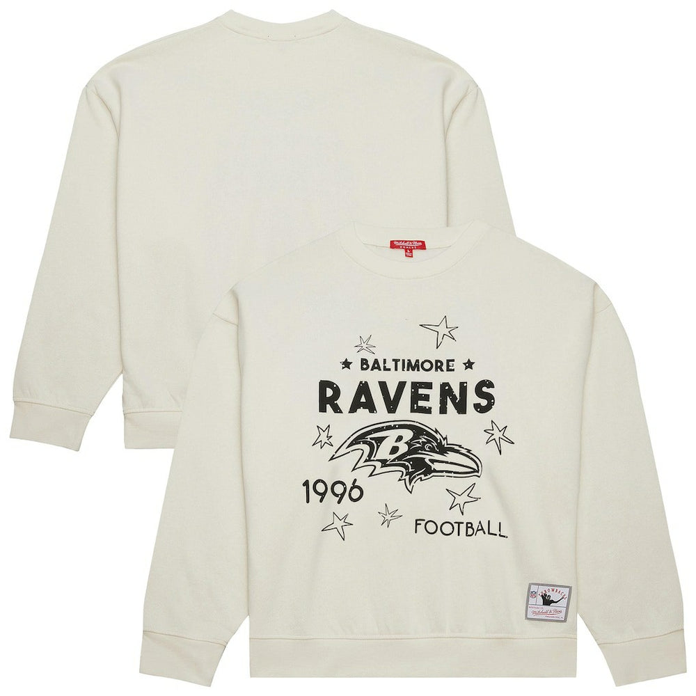 Baltimore Ravens Women's Plus Size Shooting Star Sweatshirt - Cream Sweatshirts