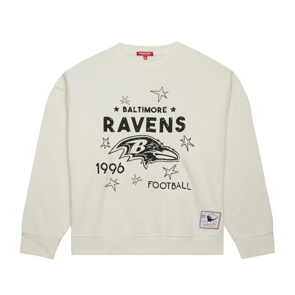 Baltimore Ravens Women's Plus Size Shooting Star Sweatshirt - Cream Sweatshirts