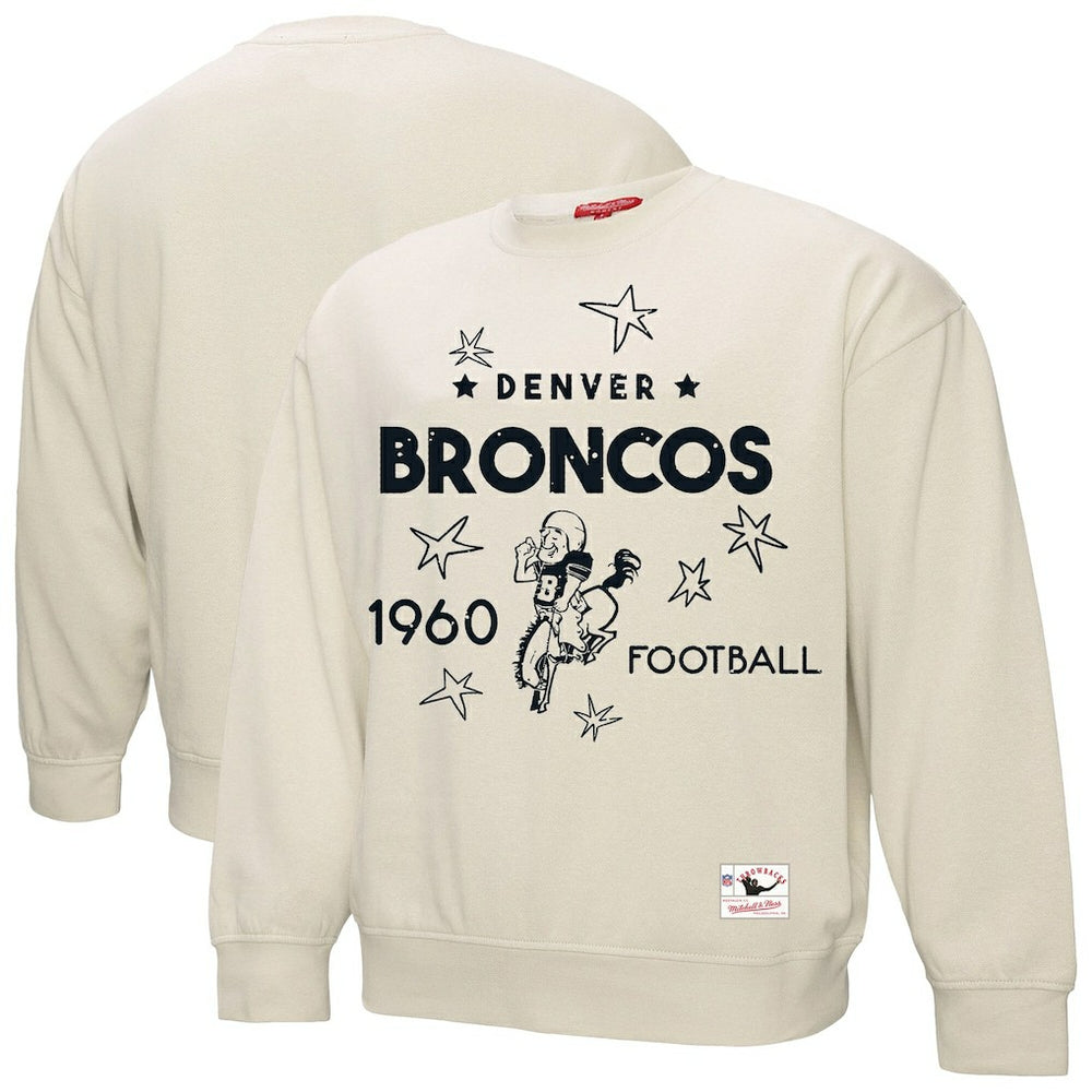 Denver Broncos Women's Plus Size Shooting Star Sweatshirt - Cream Sweatshirts