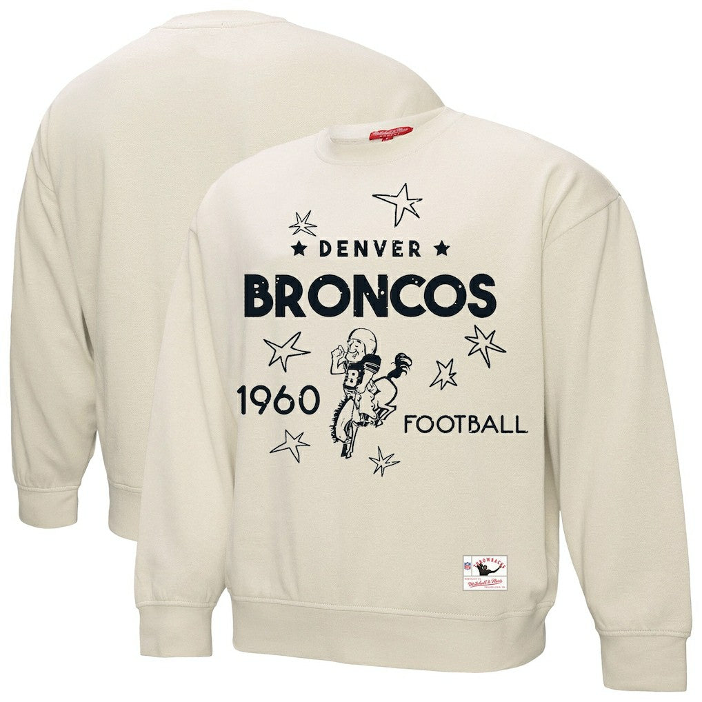 Denver Broncos Women's Plus Size Shooting Star Sweatshirt - Cream Sweatshirts