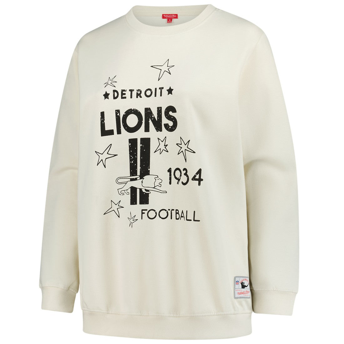 Detroit Lions Women's Plus Size Shooting Star Sweatshirt - Cream Sweatshirts