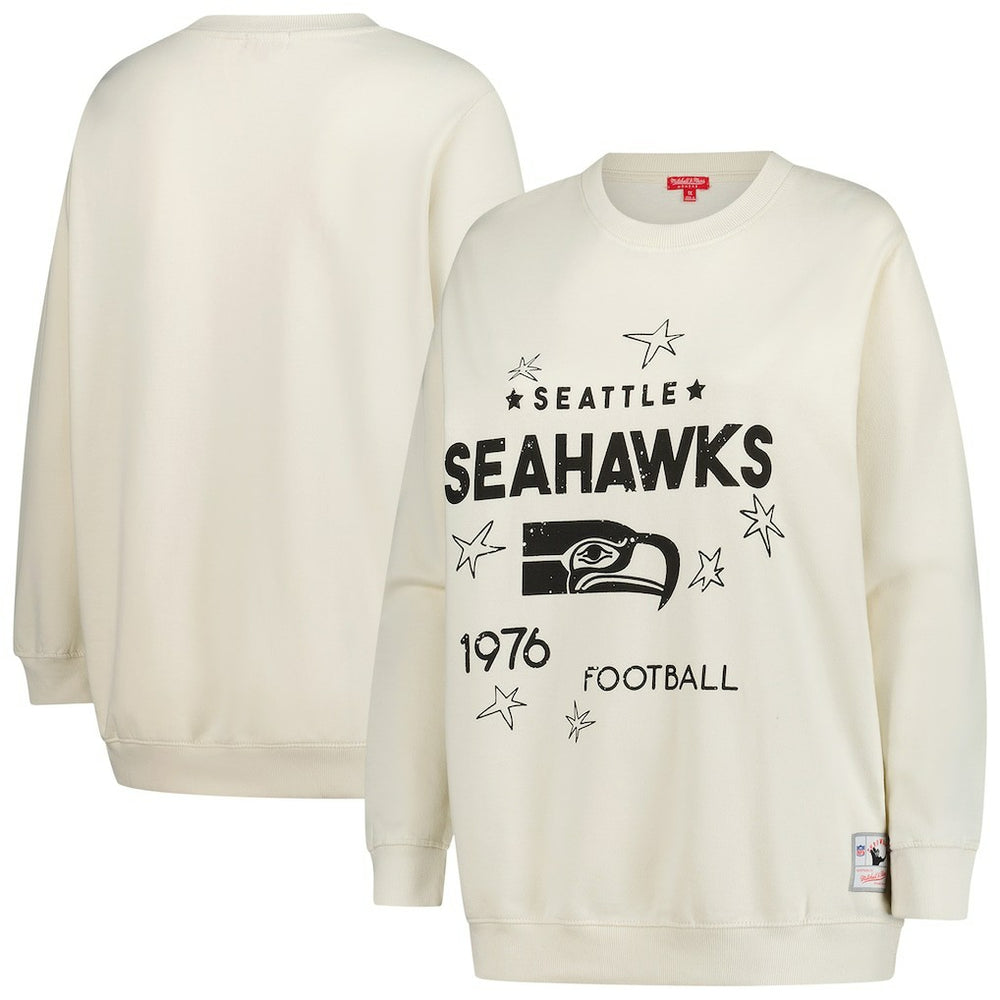 Seattle Seahawks Women's Plus Size Shooting Star Sweatshirt - Cream Sweatshirts