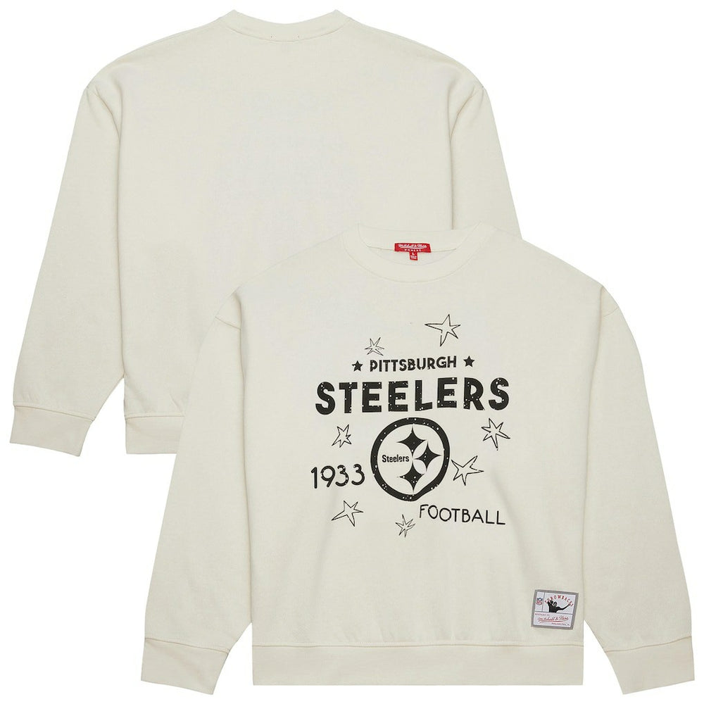 Pittsburgh Steelers Women's Plus Size Shooting Star Sweatshirt - Cream Sweatshirts